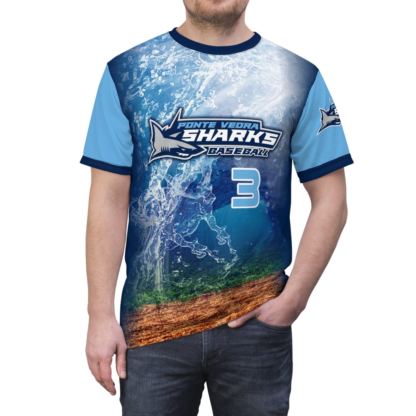 Men's Full Sublimated Sportswear Shirt - Shark Multi-Sport-Photoshop Template - PSMGraphix