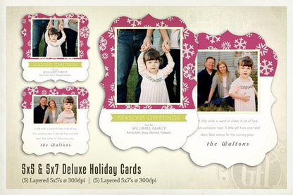 Deluxe Holiday Cards - Bundle-Photoshop Template - Graphic Authority