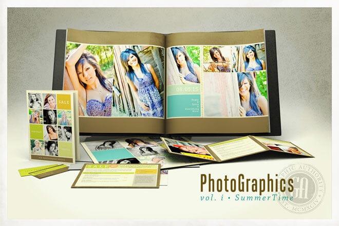 Summertime - 12x24 - Album Spreads-Photoshop Template - Graphic Authority