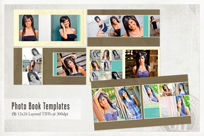 Summertime - 12x24 - Album Spreads-Photoshop Template - Graphic Authority