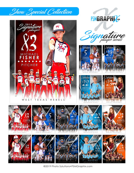 2019 Trade Show - Signature Player Series 5 Sport Pack!-Photoshop Template - Photo Solutions