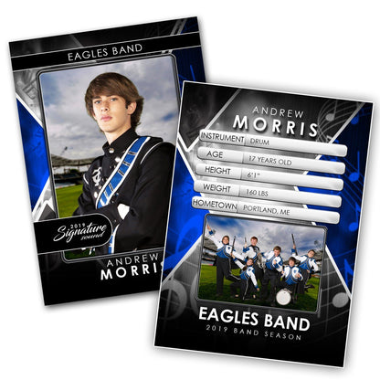 Signature Player - Band- V2 - Drop-In Trading Card Template-Photoshop Template - Photo Solutions