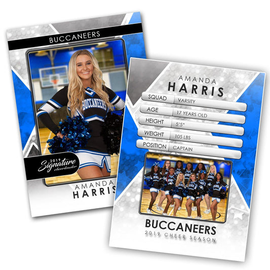 Signature Player - Cheer - V2 - Drop-In Trading Card Template-Photoshop Template - Photo Solutions