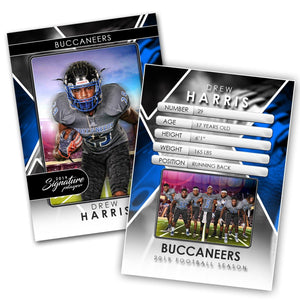 Signature Player - Football - V2 - Drop-In Trading Card Template-Photoshop Template - Photo Solutions