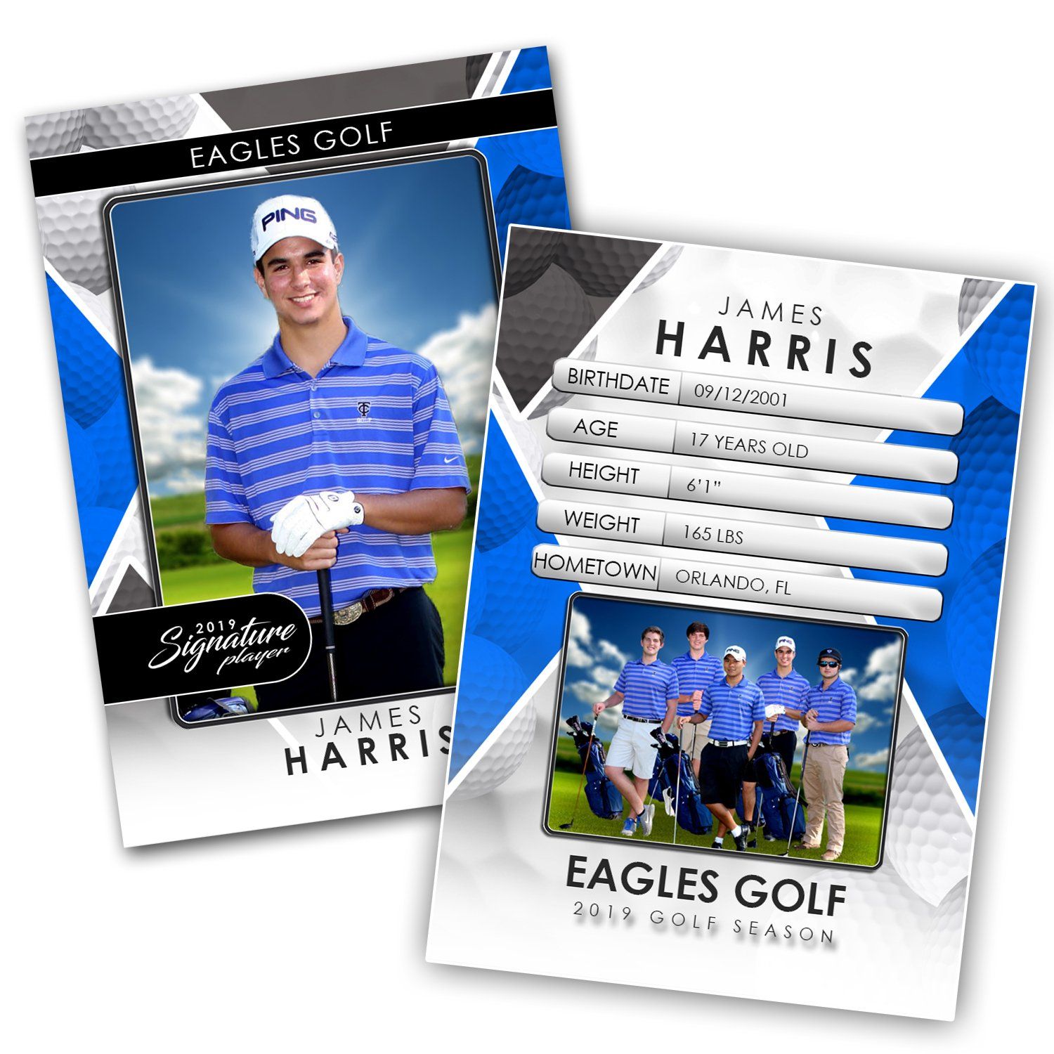 Signature Player - Golf - V2 - T&I Drop-In Collection-Photoshop Template - Photo Solutions