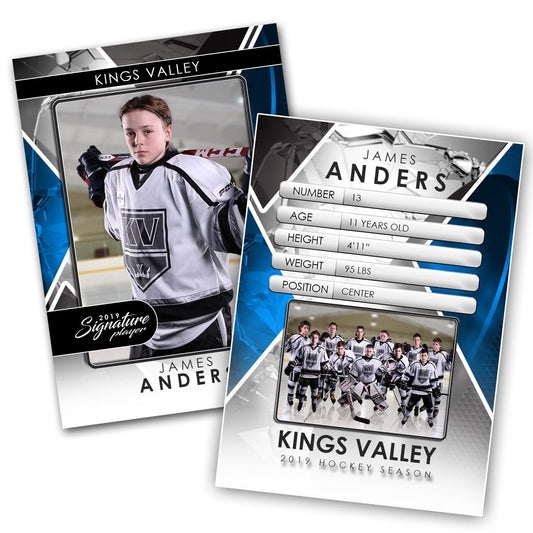 Signature Player - Hockey - V2 - Drop-In Trading Card Template-Photoshop Template - Photo Solutions