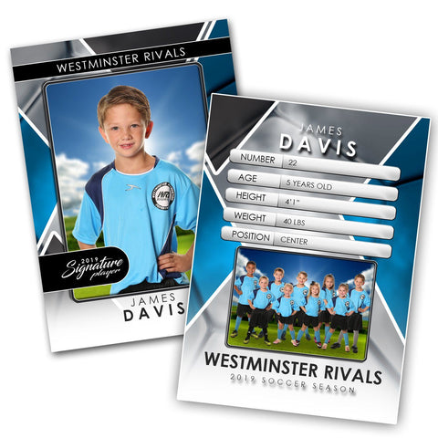 Signature Player - Soccer - V2 - Drop-In Trading Card Template-Photoshop Template - Photo Solutions
