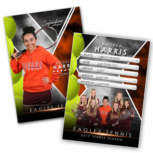 Signature Player - Tennis - V2 - Extraction Trading Card Template-Photoshop Template - Photo Solutions