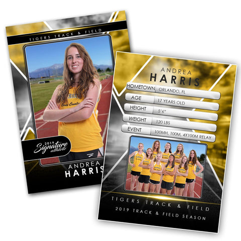 Signature Player - Track & Field - V2 - Drop-In Trading Card Template-Photoshop Template - Photo Solutions