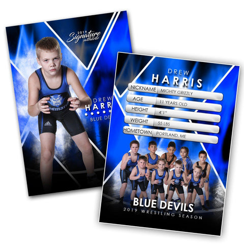 Signature Player - Wrestling - V2 - Extraction Trading Card Template-Photoshop Template - Photo Solutions