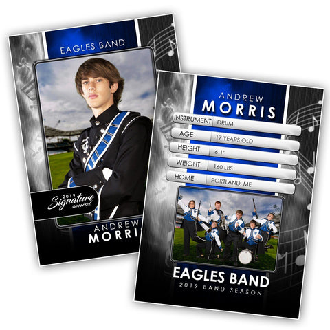 Signature Player - Band- V1 - Drop-In Trading Card Template-Photoshop Template - Photo Solutions