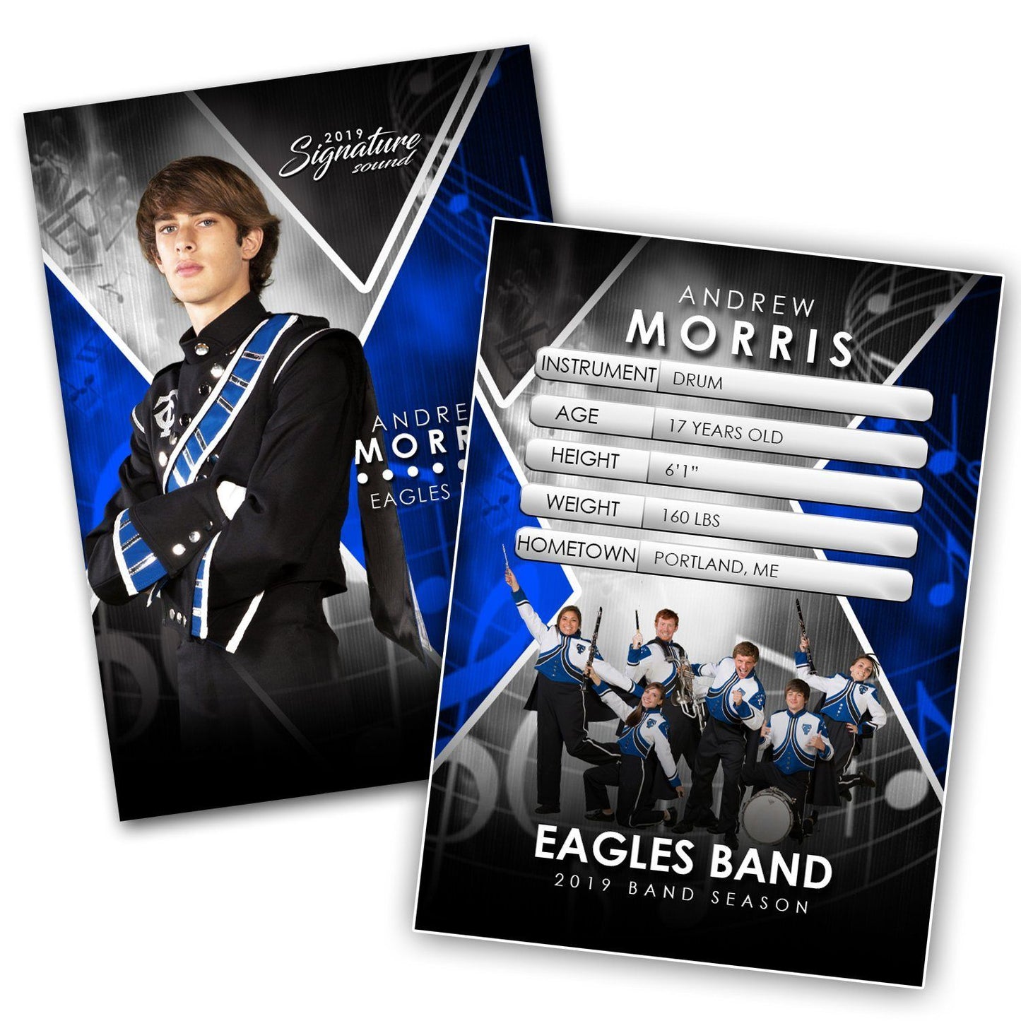 Signature Player - Band - V2 - Extraction Trading Card Template-Photoshop Template - Photo Solutions
