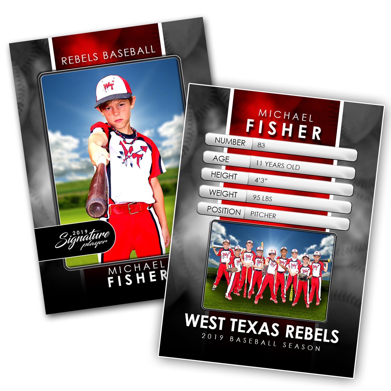 Signature Player - Baseball - V1 - Drop-In Trading Card Template-Photoshop Template - Photo Solutions