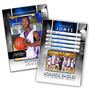 Signature Player - Basketball - V1 - Drop-In Trading Card Template-Photoshop Template - Photo Solutions