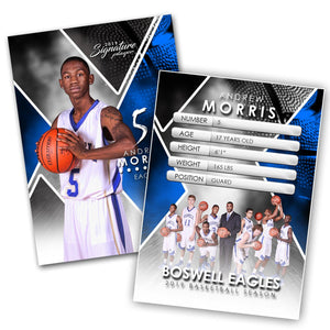 Signature Player - Basketball - V2 - Extraction Trading Card Template-Photoshop Template - Photo Solutions
