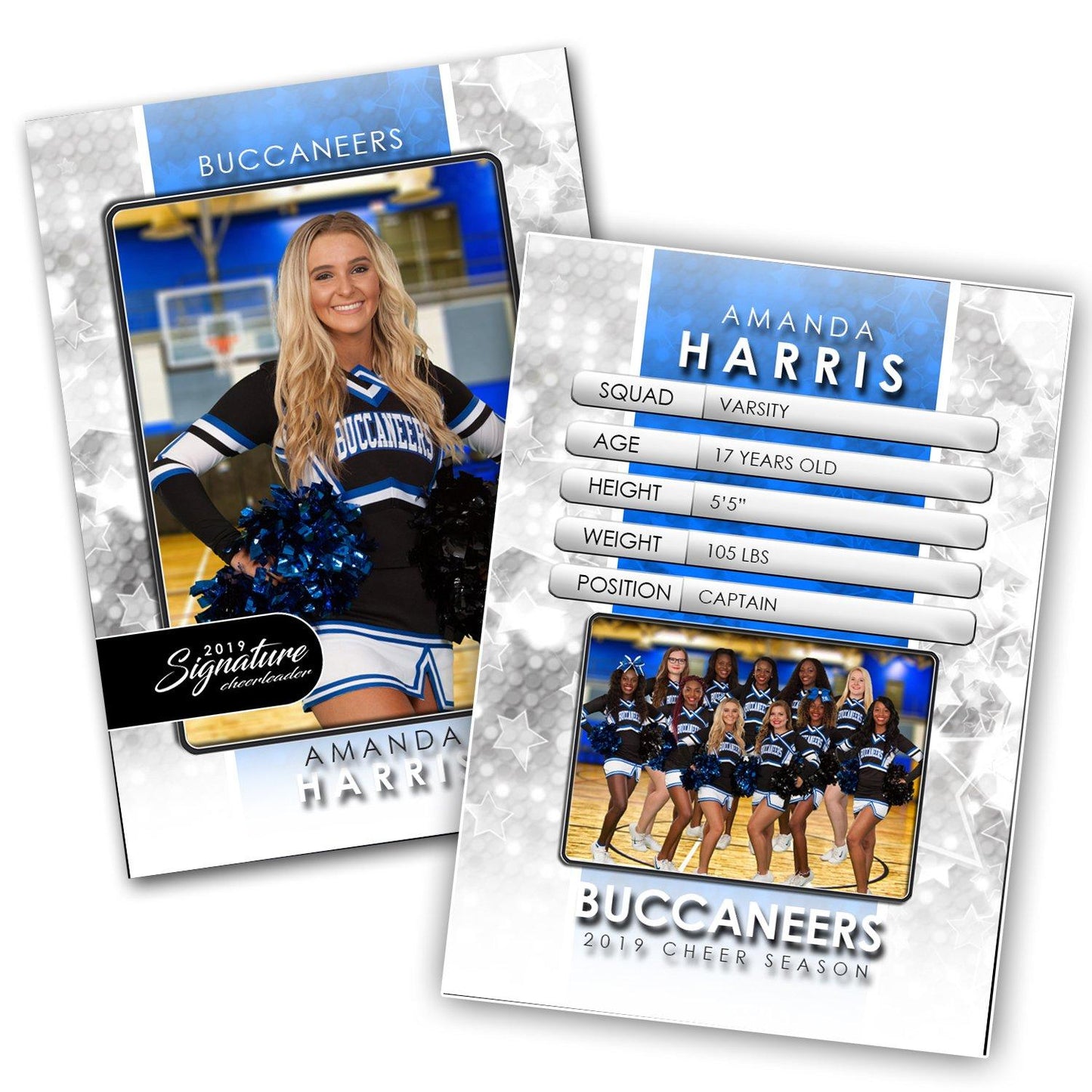 Signature Player - Cheer - V1 - Drop-In Trading Card Template-Photoshop Template - Photo Solutions