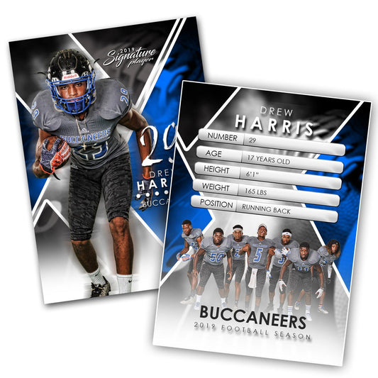 Signature Player - Football - V2 - Extraction Trading Card Template-Photoshop Template - Photo Solutions