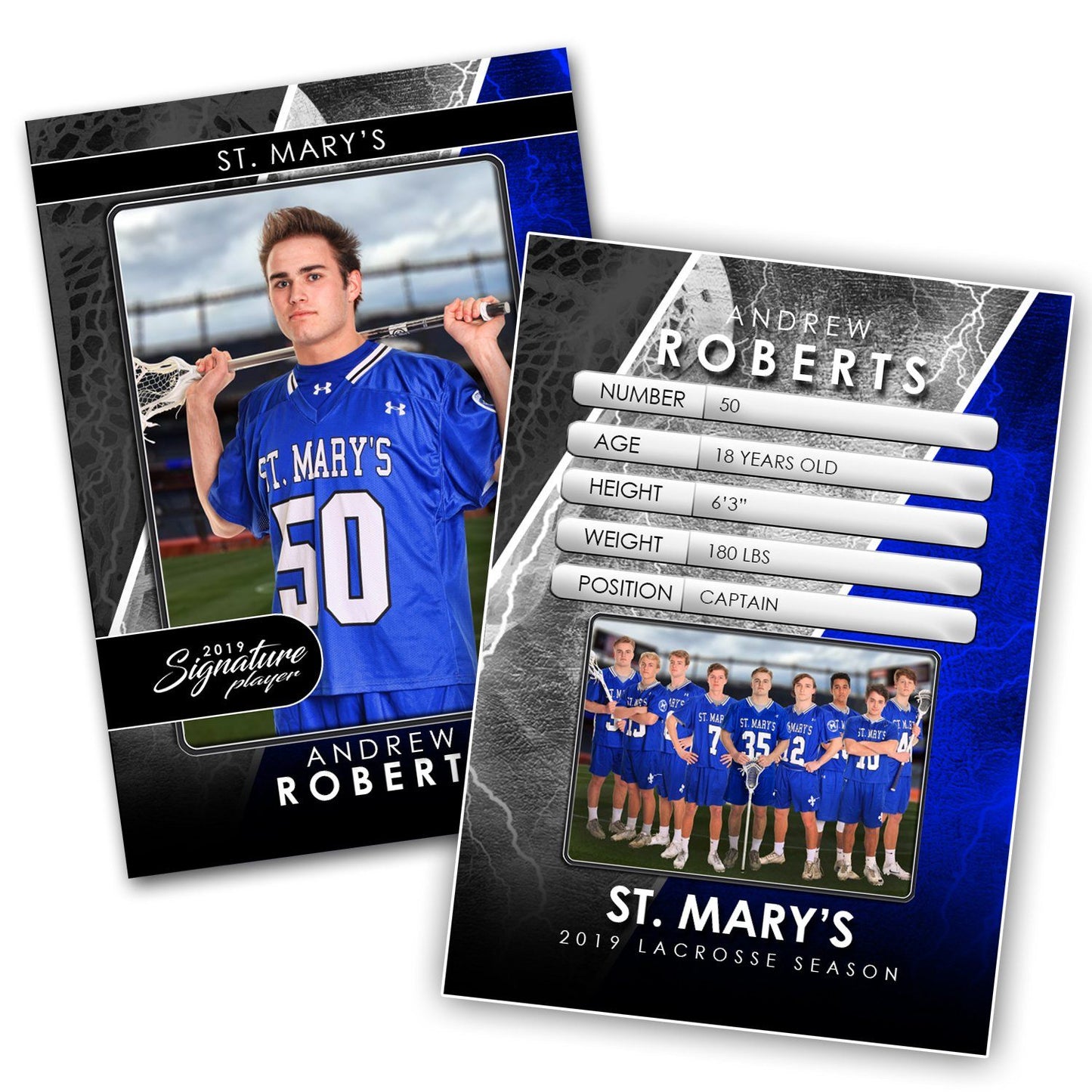 Signature Player - Lacrosse - V3 - T&I Drop-In Collection-Photoshop Template - Photo Solutions