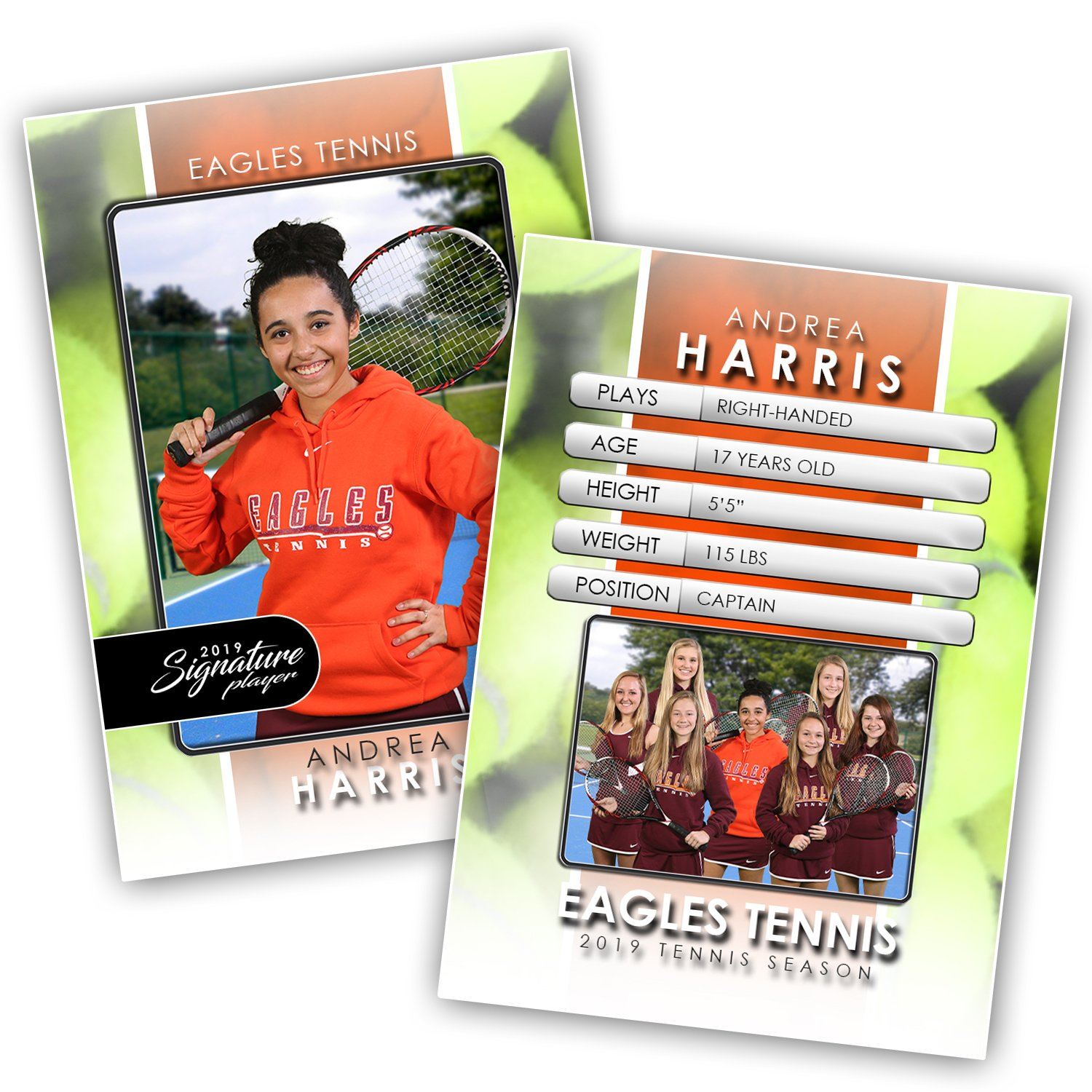 Signature Player - Tennis - V1 - Drop-In Trading Card Template-Photoshop Template - Photo Solutions
