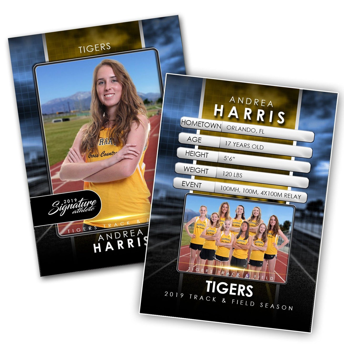 Signature Player - Track & Field - V1 - Drop-In Trading Card Template-Photoshop Template - Photo Solutions
