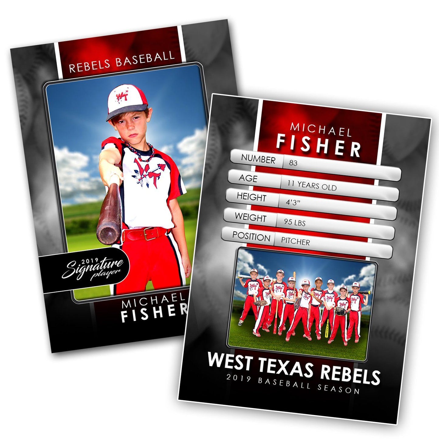 Signature Player - Baseball - V2 - Drop-In Trading Card Template-Photoshop Template - Photo Solutions