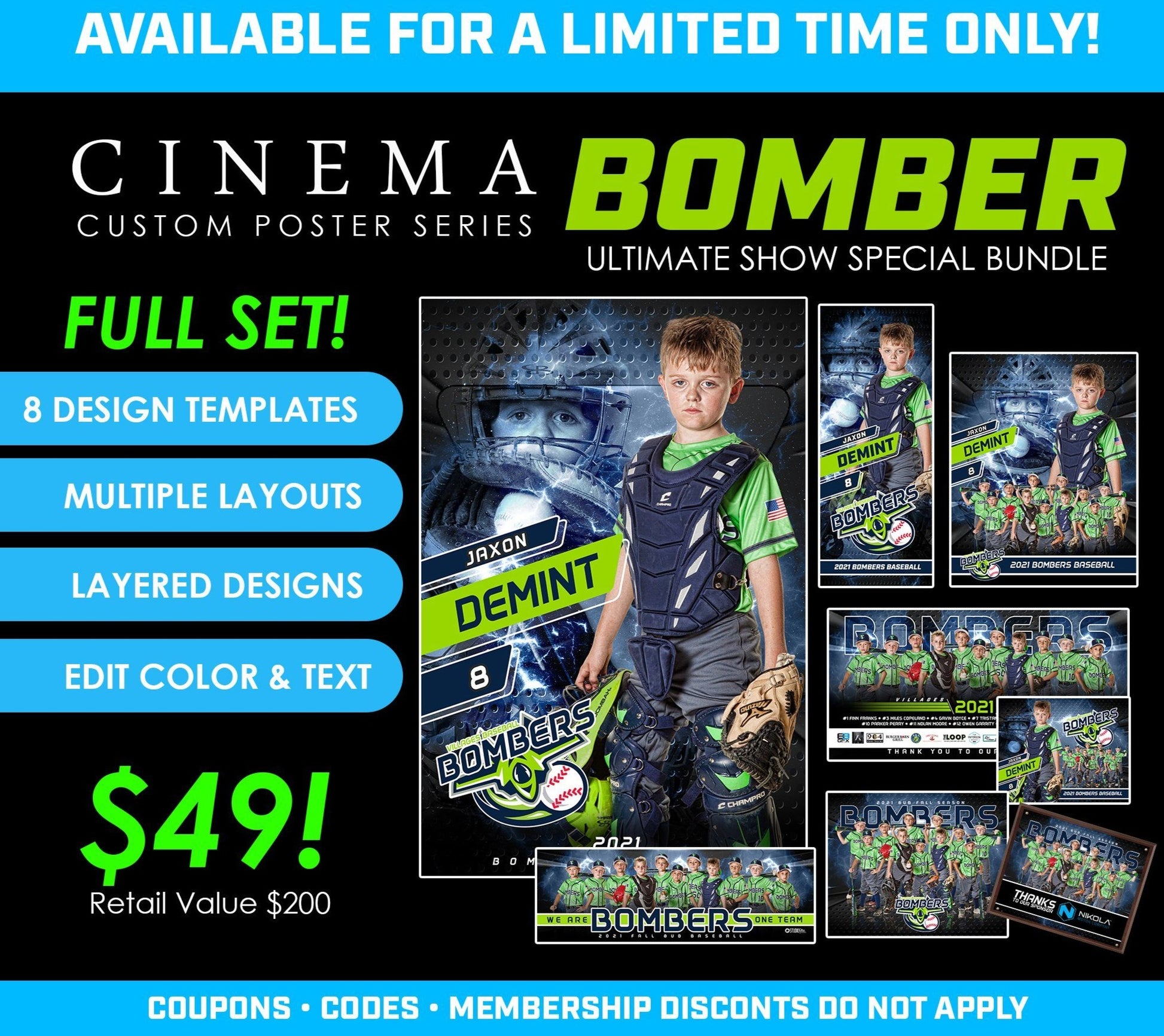 Cinema Series - BOMBER FULL SET - 2022 Limited Show Special Offer-Photoshop Template - PSMGraphix
