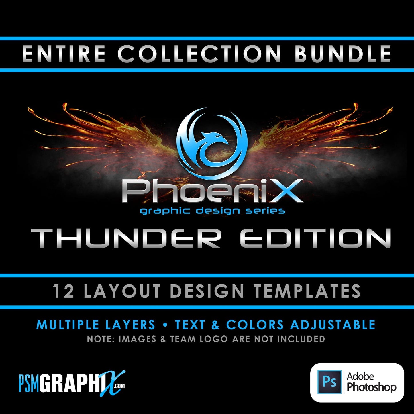 Thunder - Phoenix Series - Full Collection Bundle-Photoshop Template - PSMGraphix