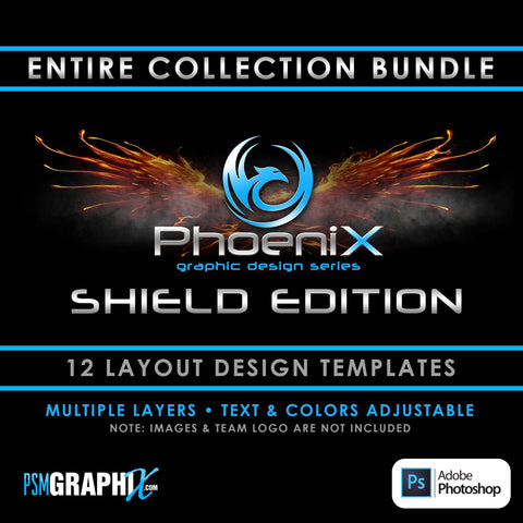 SHIELD - Phoenix Series - Full Collection Bundle-Photoshop Template - PSMGraphix