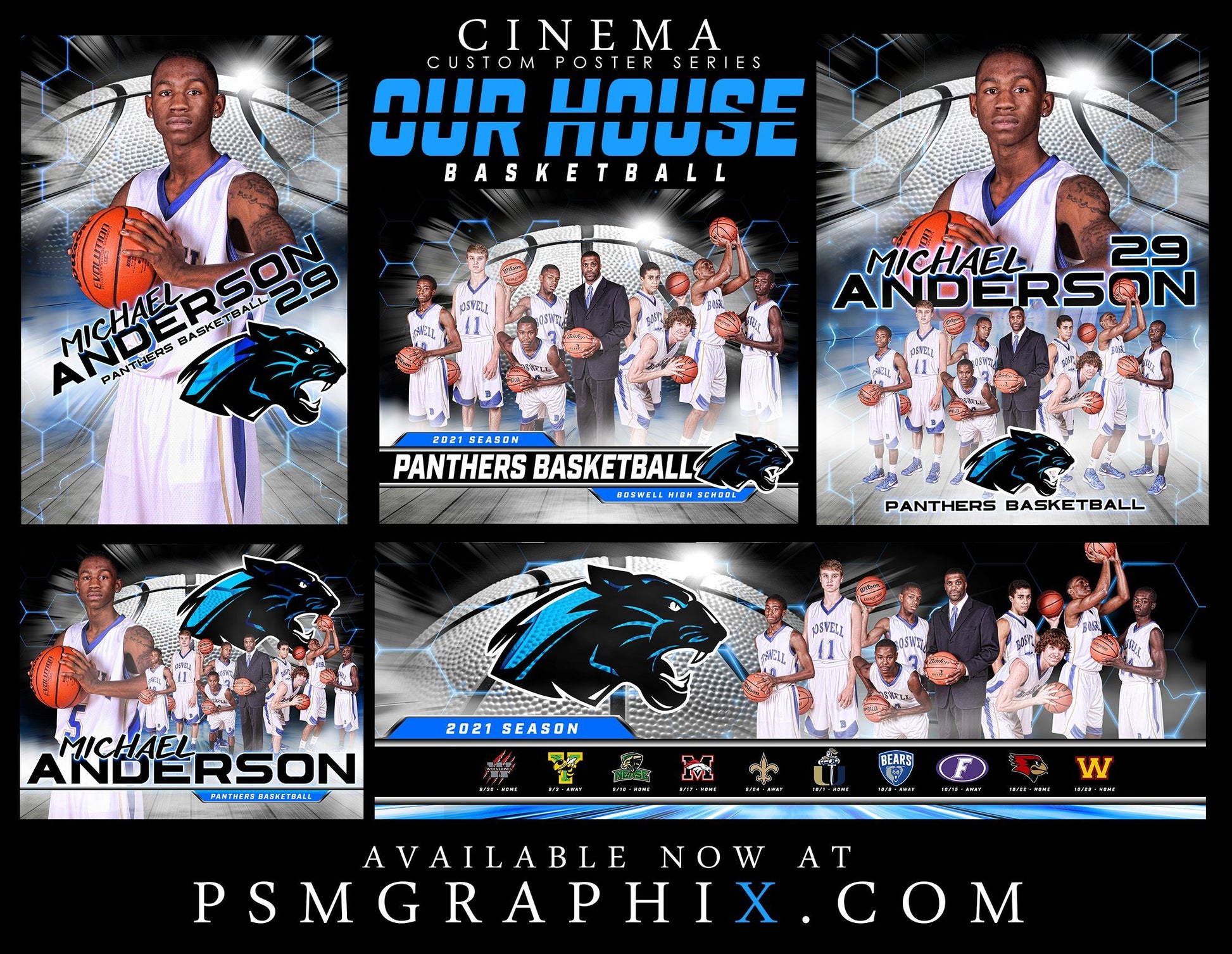 Our House - Basketball - FULL Collection -  Cinema Series - Game Time Collection-Photoshop Template - PSMGraphix