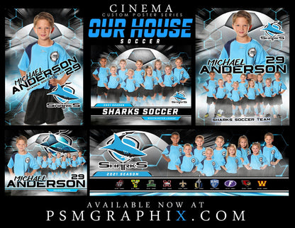 Our House - Soccer - FULL Collection -  Cinema Series - Game Time Collection-Photoshop Template - PSMGraphix