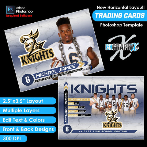 Metal - V1 - Game Day Trading Card Template-Photoshop Template - PSMGraphix