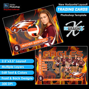 Bracket - V4 - Game Day Trading Card Template-Photoshop Template - PSMGraphix