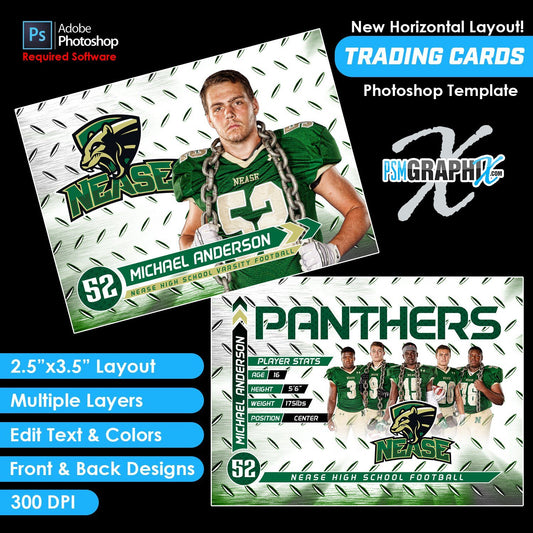 Iron Side - V4 - Game Day Trading Card Template-Photoshop Template - PSMGraphix