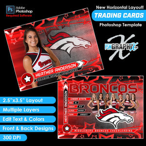 Metal Stars - V4 - Game Day Trading Card Template-Photoshop Template - PSMGraphix