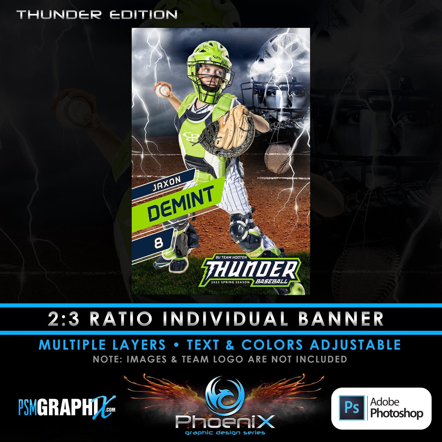 Thunder - Phoenix Series - Full Collection Bundle-Photoshop Template - PSMGraphix