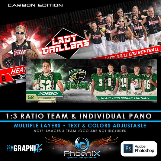 Carbon - Phoenix Series - Team & Individual Panoramic-Photoshop Template - PSMGraphix