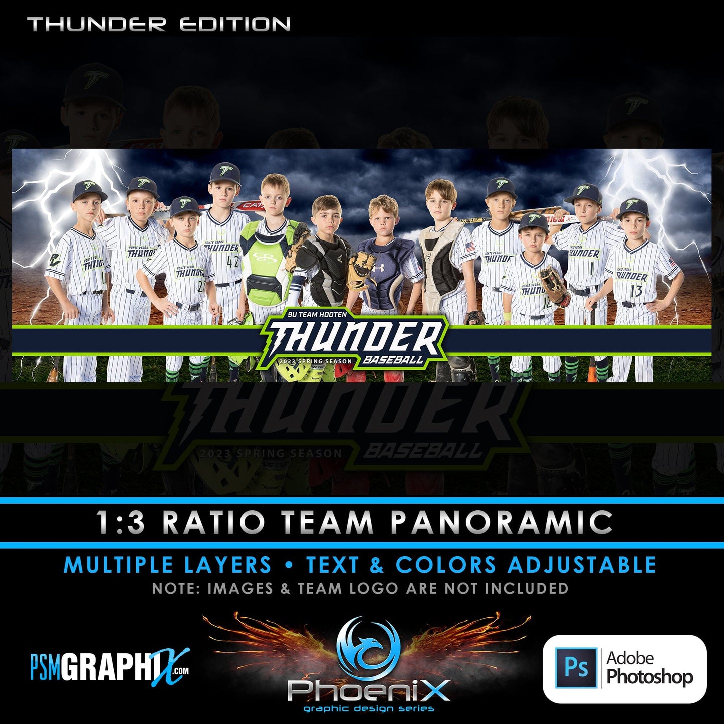 Thunder - Phoenix Series - Full Collection Bundle-Photoshop Template - PSMGraphix