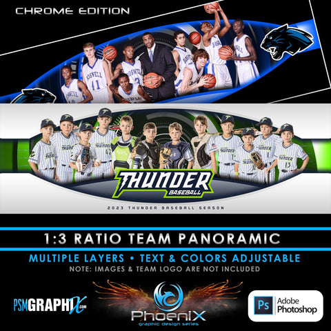 CHROME - Phoenix Series - Team Panoramic-Photoshop Template - PSMGraphix