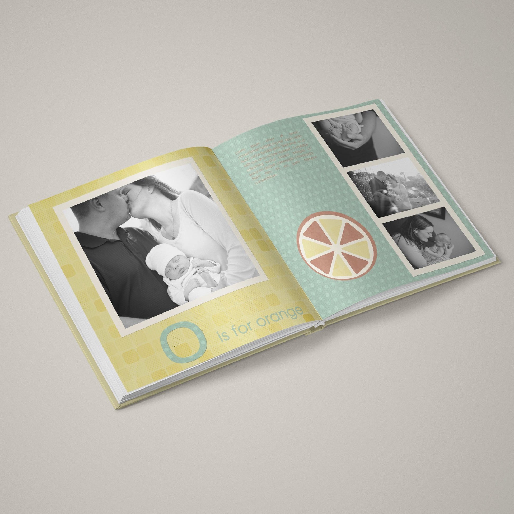 A Is For Apple - 12x12 - Album Spreads-Photoshop Template - Graphic Authority
