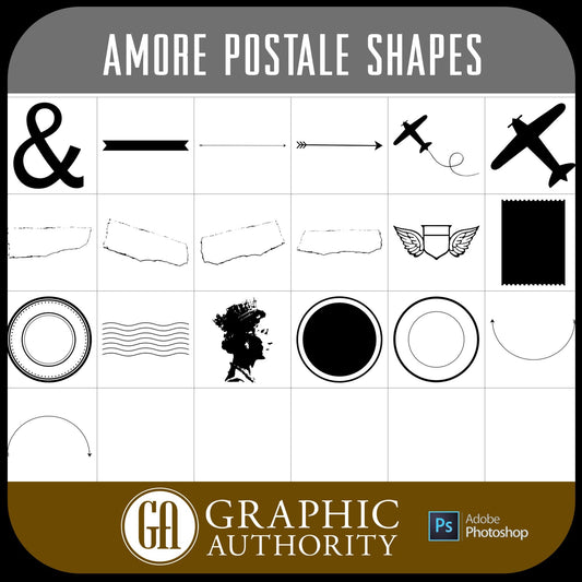 Amore Postale - Vector .CHS Photoshop Shapes-Photoshop Template - Graphic Authority