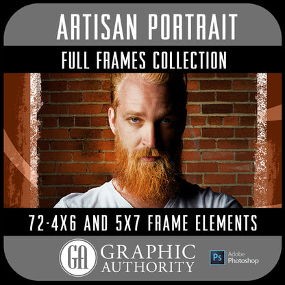 Artisan Portrait Collection - Full Set- 72 Frames-Photoshop Template - Graphic Authority
