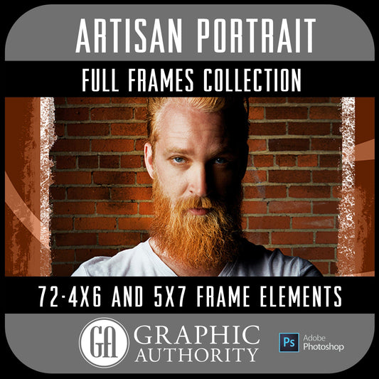 Artisan Portrait Collection - Full Set- 72 Frames-Photoshop Template - Graphic Authority