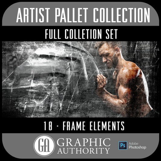 Artist Pallet Collection - Full Set- 18 Frames-Photoshop Template - Graphic Authority