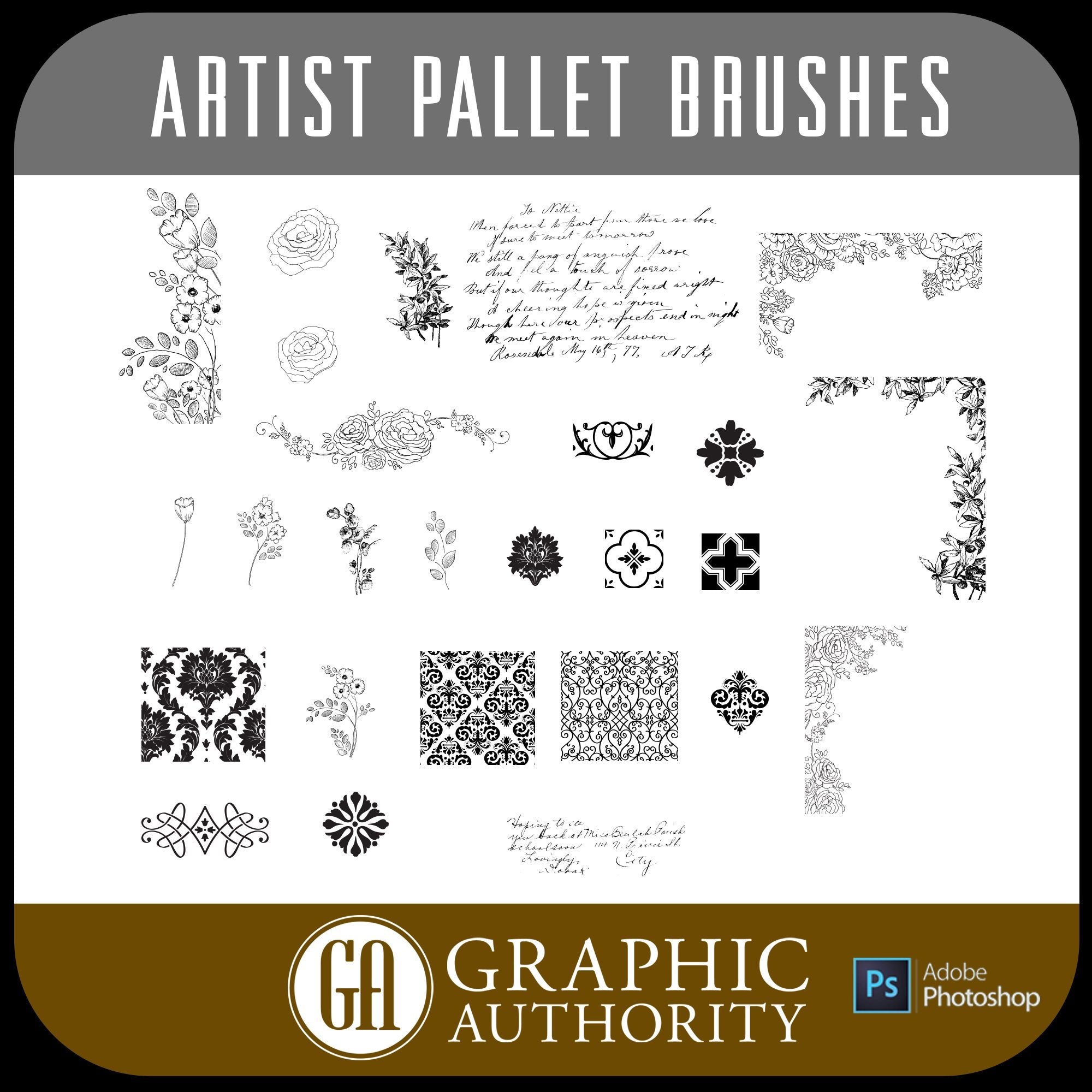 Artist Pallet Photoshop ABR Brushes-Photoshop Template - Graphic Authority