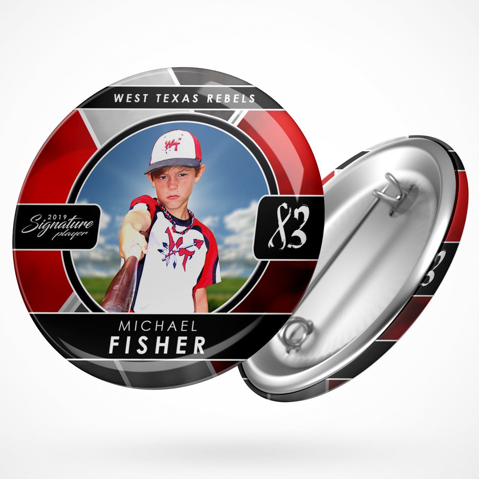 Signature Player - Baseball - V2 - Drop In Button Template-Photoshop Template - Photo Solutions