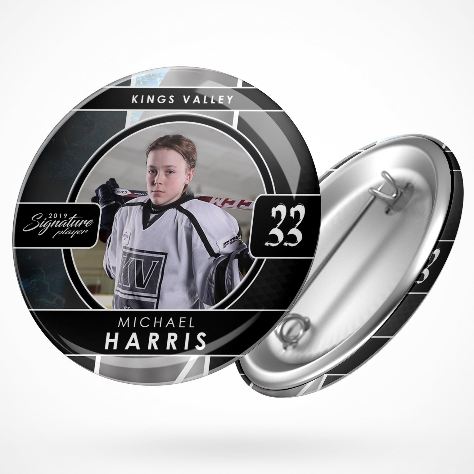 Signature Player - Hockey - V1 - Drop In Button Template-Photoshop Template - Photo Solutions