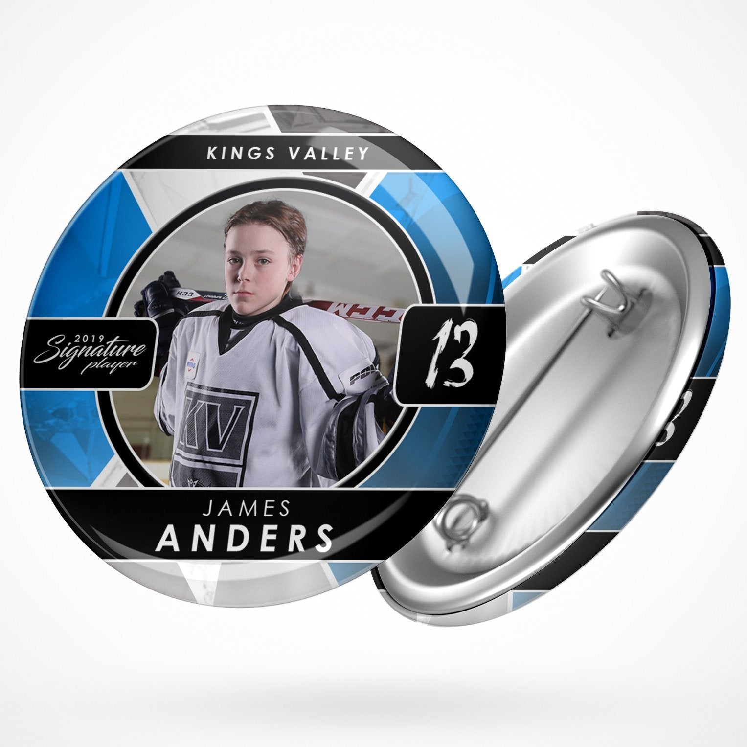 Signature Player - Hockey - V2 - Drop In Button Template-Photoshop Template - Photo Solutions