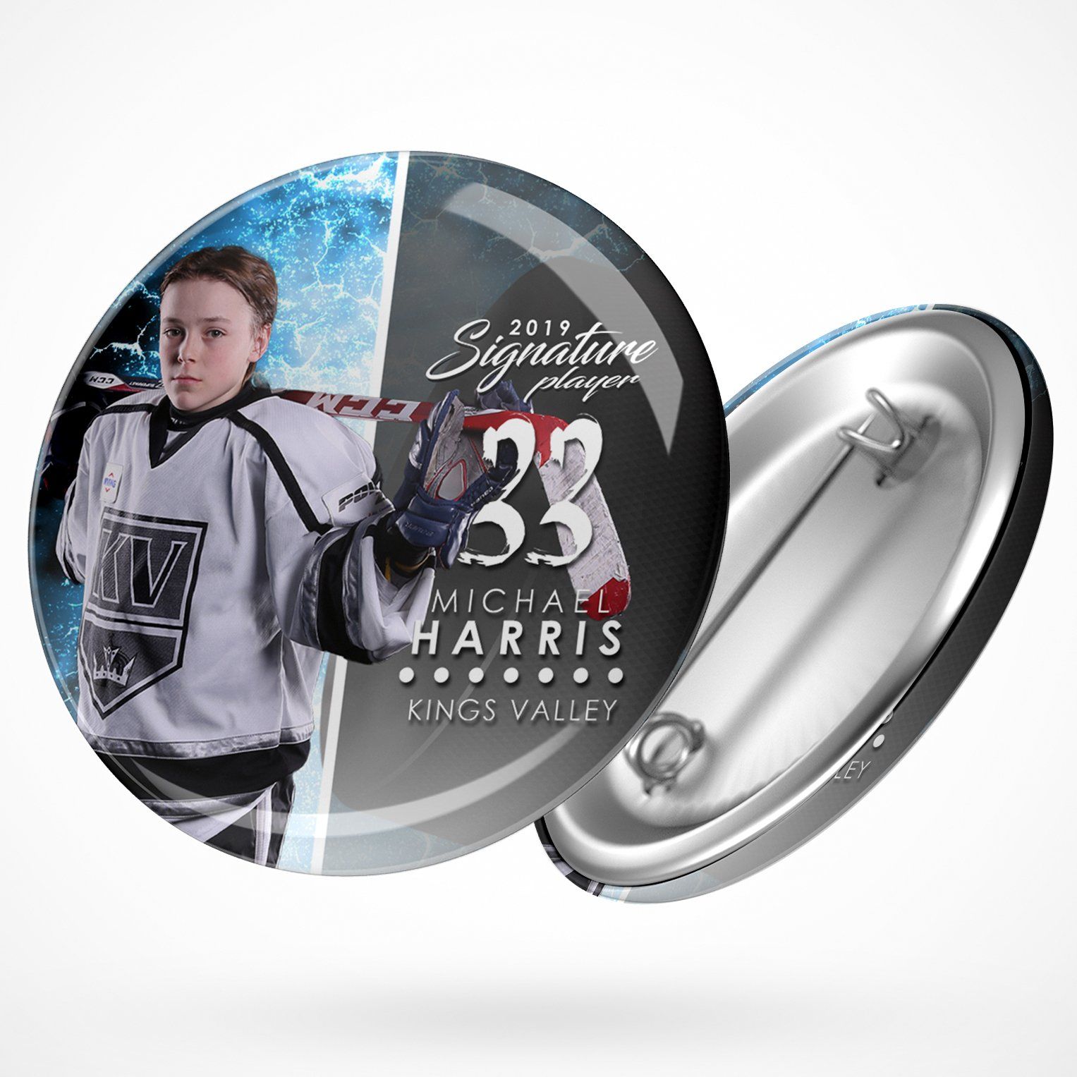 Signature Player - Hockey - V1 - Extraction Button Template-Photoshop Template - Photo Solutions