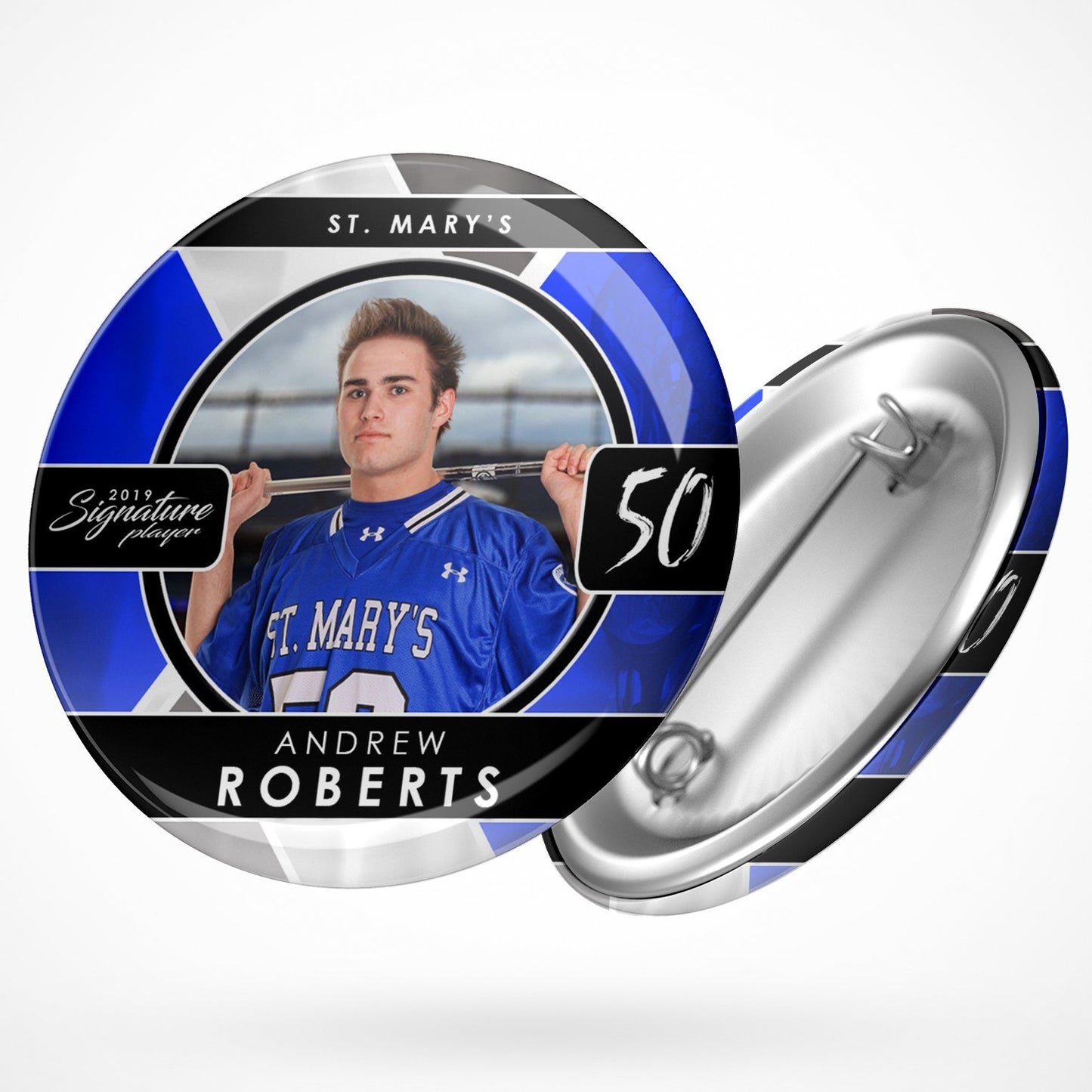Signature Player - Lacrosse - V2 - Drop In Button Template-Photoshop Template - Photo Solutions