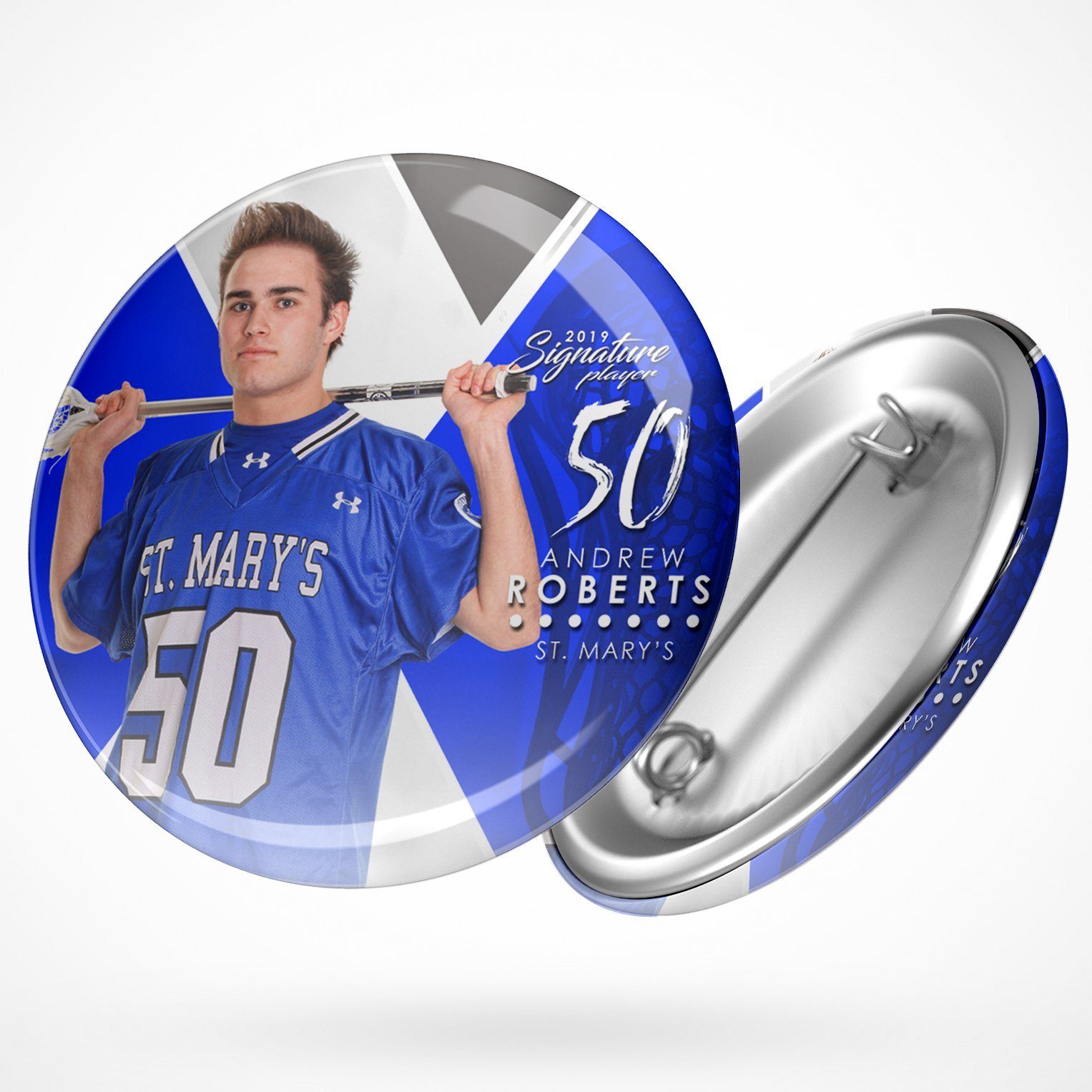 Signature Player - Lacrosse - V2 - Extraction Button Template-Photoshop Template - Photo Solutions
